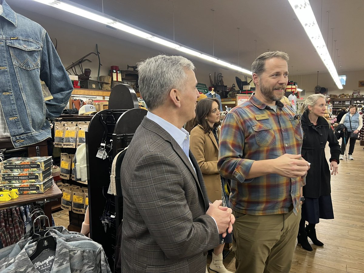 TaylorThompTV's tweet photo. Today we followed Governor Elect Josh Stein around as he visited businesses in Downtown Asheville. This visit was meant to encourage visitors to be a part of the comeback. Stein says that businesses aren’t only open for business, they’re desperate for business @WLOS_13 https://t.co/iiqYKkqaoj