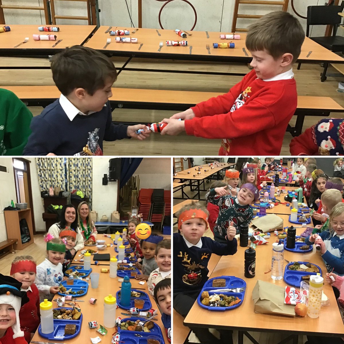 HighnamAcademy's tweet photo. It's been a wonderfully festive day at Highnam! Christmas dinners, #ChristmasJumperDay in support of @savechildrenuk and a fantastic PTA disco for key stage 2 to top it all off🎄🕺🏽 https://t.co/ijNknjzQyS