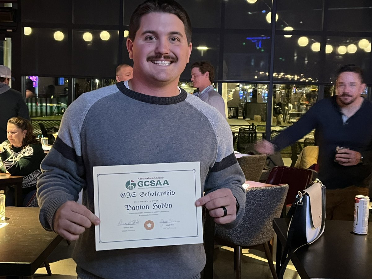 Kentuckiana GCSA (@kentuckianagcsa) on Twitter photo Great turnout last night at the Christmas party, 40 plus members and significant others attended, we honored <a href="/jballard1/">John Ballard, CGCS</a> as our Win Bunton Person of the Year, <a href="/Paytonhobby3/">Payton Hobby- Go Birds π¦
</a> won the GIS Scholarship and Mike Ginder was presented a check to help with a health issue he is overcoming Great turnout last night at the Christmas party, 40 plus members and significant others attended, we honored <a href="/jballard1/">John Ballard, CGCS</a> as our Win Bunton Person of the Year, <a href="/Paytonhobby3/">Payton Hobby- Go Birds π¦
</a> won the GIS Scholarship and Mike Ginder was presented a check to help with a health issue he is overcoming