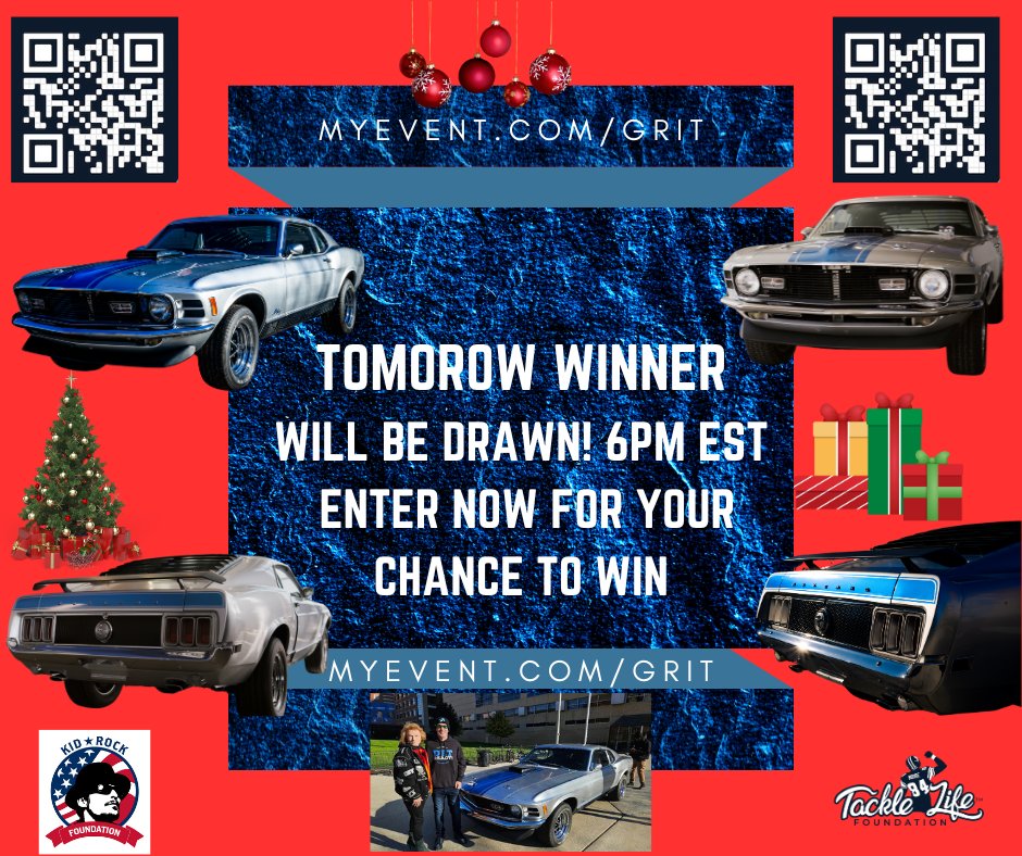10 years,10 cars and this is it! Tomorrow you can win this 1970 Mach1   
myevent.com/grit