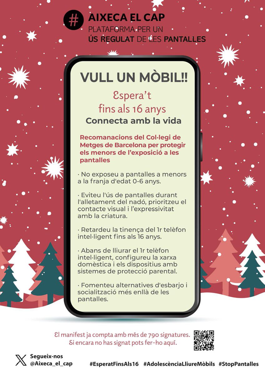 Ara que venen les festes, potser molts ens plantegem regalar el mòbil a la nostra canalla… però realment és una decisió encertada? Feu un cop d’ull a aquesta campanya que s’ha iniciat! #stoppantalles