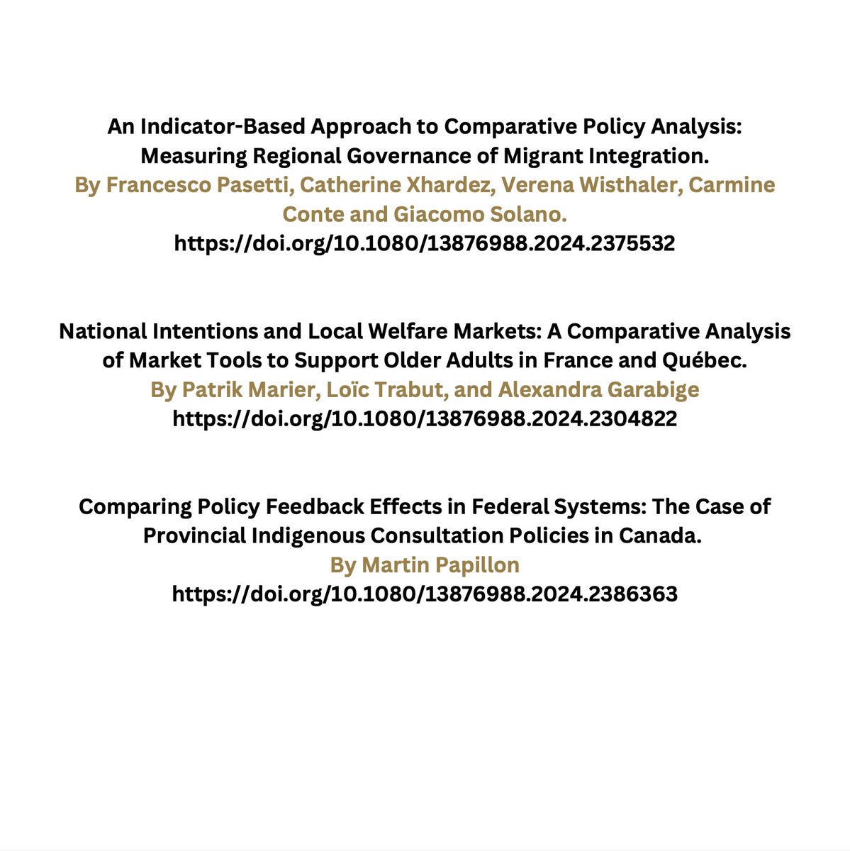 #JCPA_ICPA
#HighlightThursday

We proudly present the Journal of Comparative Policy Analysis: Research and Practice, Volume 26, Issue 6. 

Professors <a href="/danielbeland/">Daniel Béland</a>, Patrik Marier, and Mireille Paquet edited this issue. They explain the nature of Subnational Comparative Policy