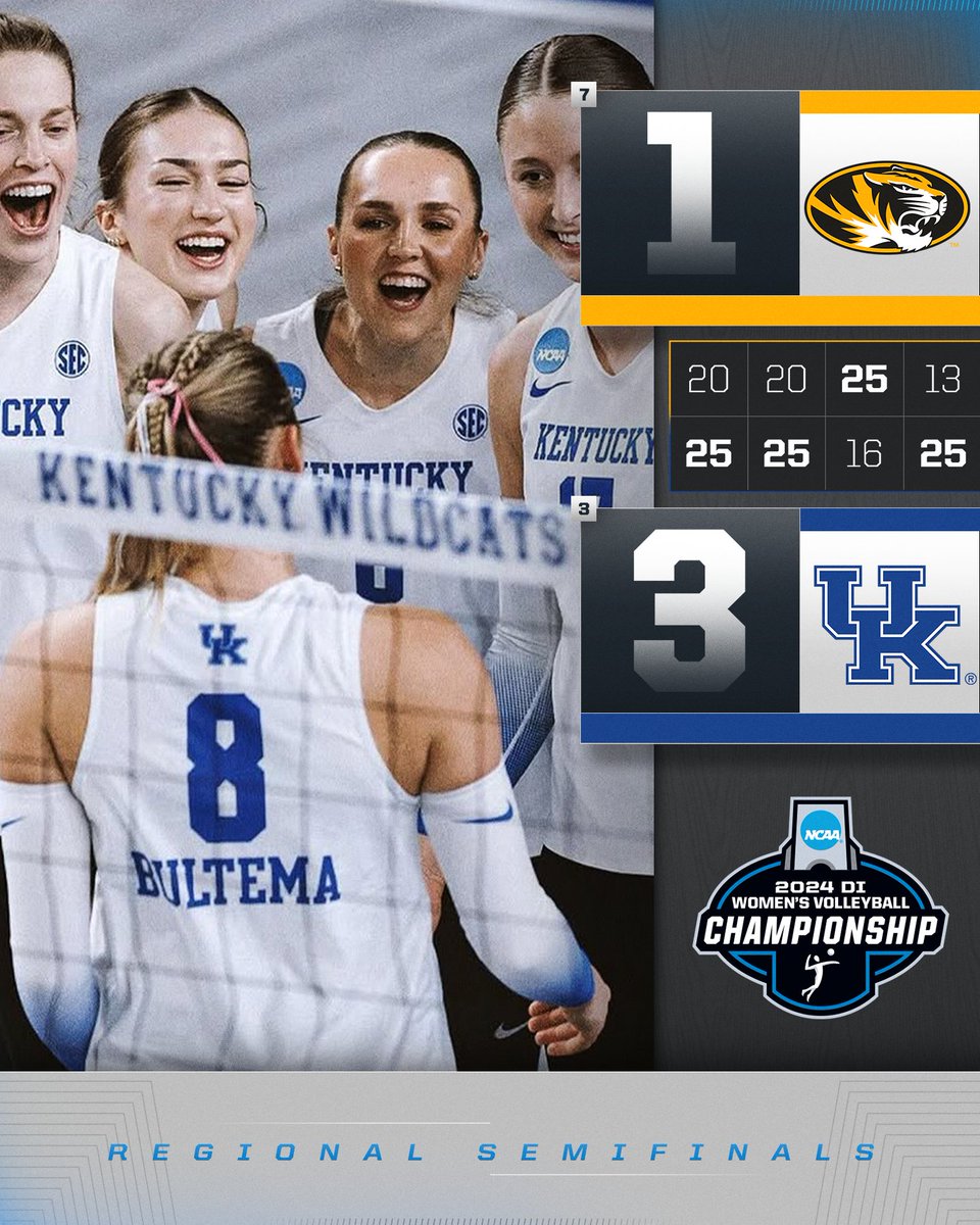 THE WILDCATS BROUGHT THE HEAT 😼🔥

(3) <a href="/KentuckyVB/">Kentucky Volleyball</a> gets the 3-1 win over (7) Missouri to advance to Regional Finals!

#NCAAWVB
