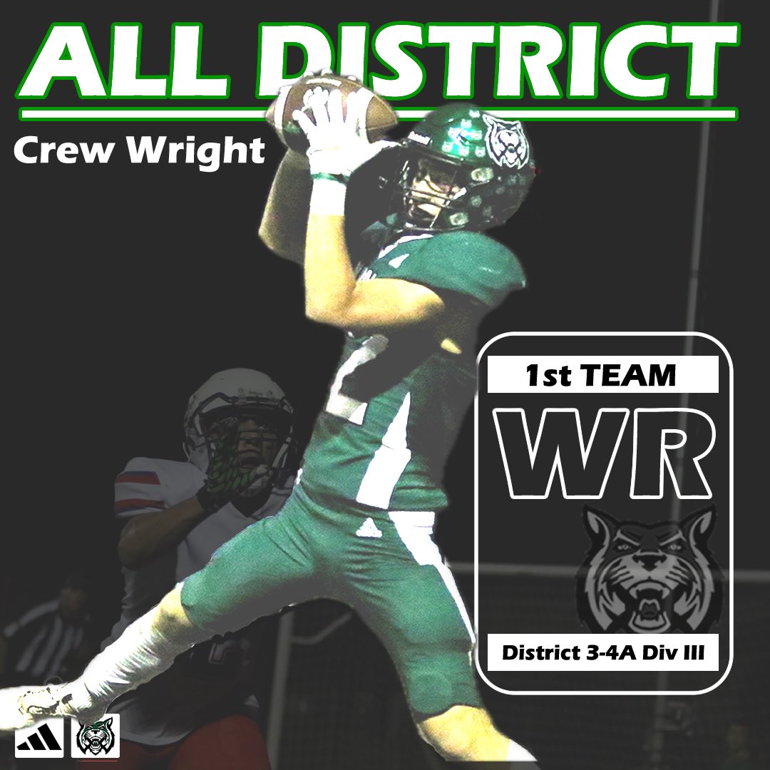 1st Team All District - Offense 

Receiver: Senior Crew Wright
