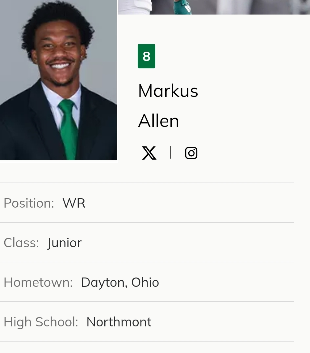 FarrellPortal (@farrellportal) on Twitter photo Eastern Michigan WR Markus Allen entered the transfer portal; the JUCO signee, who started his collegiate career with Wisconsin, had 43 rec for 651 yards and 3 TD this season <a href="/MarkusAllen19/">Markus Allen☆</a> Eastern Michigan WR Markus Allen entered the transfer portal; the JUCO signee, who started his collegiate career with Wisconsin, had 43 rec for 651 yards and 3 TD this season <a href="/MarkusAllen19/">Markus Allen☆</a>