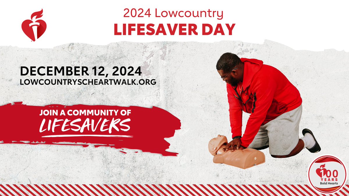 December 12, 2024 is Lowcountry Lifesaver Day. The day brings awareness to the importance of CPR education and marks the kick-off to the Lowcountry Heart Walk which will be held on February 22, 2025. 

Sign up for the Lowcountry Heart Walk: spr.ly/6017Q5JjL