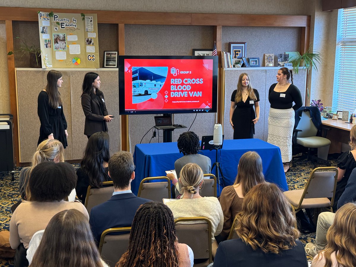 BRVGS's tweet photo. BRVGS Students from the UVA Engineering course, the UVA Healthcare course, and the Biochemistry course met with their professors today to present their final projects!  It was so exciting to see the innovative spirits of these students! https://t.co/6tlTVEOEqO