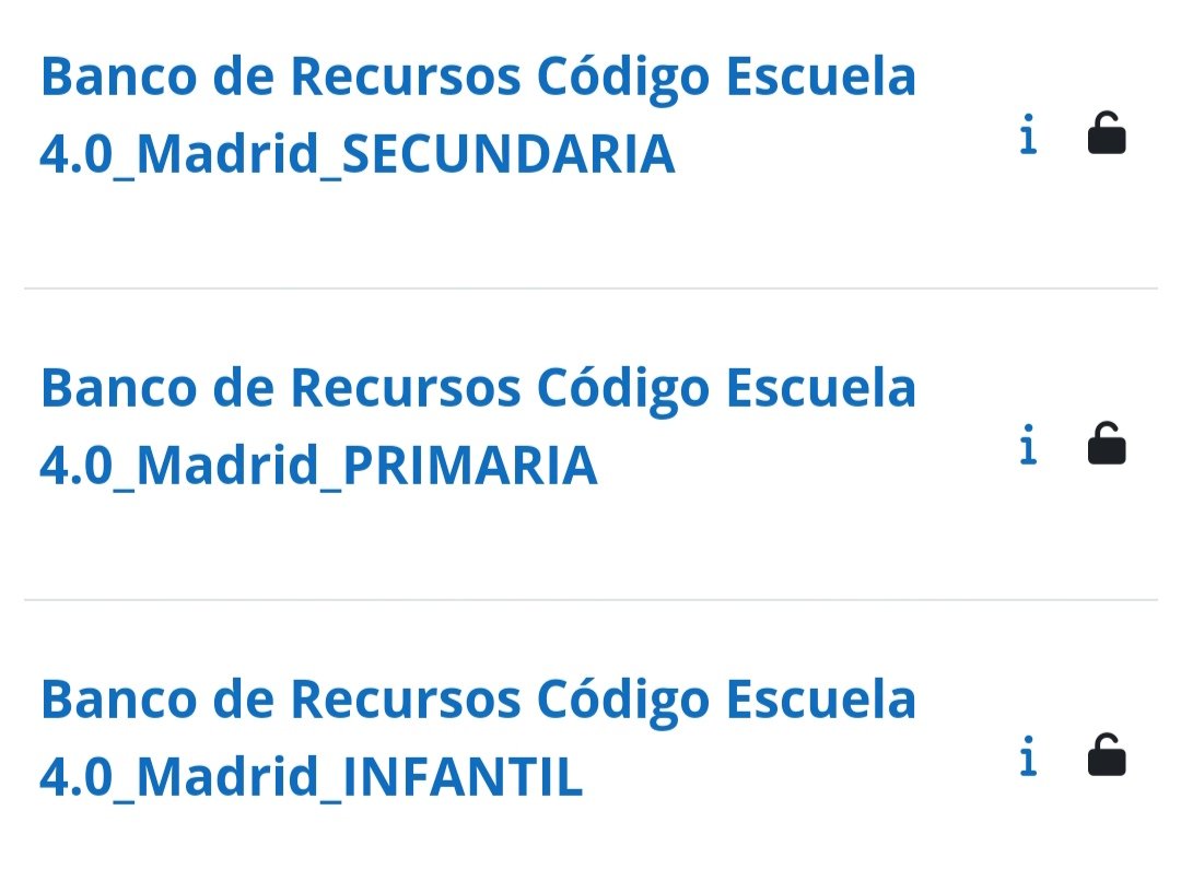 👁️Entra y descubre más  #CodigoEscuela4_0_Madrid ahora con este BANCO DE RECURSOS para infantil, Primaria y Secundaria con listado completo de recursos y buscador avanzado. Se puede entrar como invitado y disponer de muchos materiales aquí 👉  aulavirtual38.educa.madrid.org/ce40.madrid/co… #IF_CMadrid