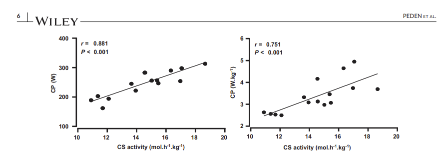 Gareth_Sandford's tweet photo. Why do hybrids and endurance profiles thrive from critical speed work?  

New study shows large correlation between critical power and mitochondrial density.  

Hybrids and endurance profiles have larger slow twitch muscle %.  

And more mitochondria increase the capacity for both oxygen use,  

And buffering from high intensity performance.