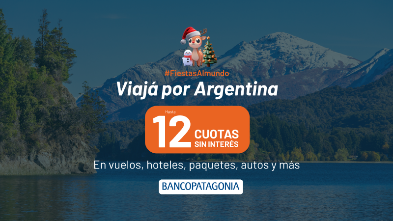 almundo_ar's tweet photo. 🇦🇷 Hasta 12 cuotas sin interés para que viajes por Argentina con Banco Patagonia 

🔗https://t.co/tFXZZdZ4V1

#FiestasAlmundo https://t.co/WB2TcgQIL3