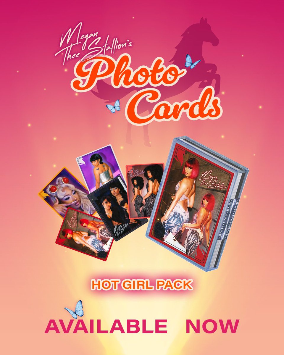 Photo Cards are AVAILABLE NOW hotties !! 🦋🔥💖

store.megantheestallion.com