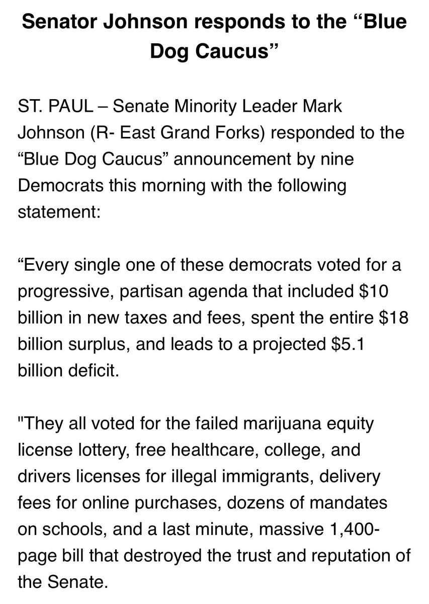 Senator Mark Johnson tweet media