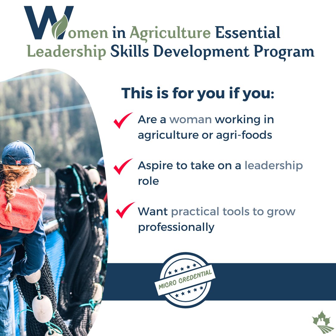 Register today for <a href="/CdnAgHRCouncil/">CAHRC - CCRHA</a>’s Women in Agriculture Essential Leadership Skills Development Program and save 10% on tuition with code OFA10%! This 10-week online program begins January 9 and offers a blended learning experience. Visit cahrc-ccrha.ca/micro-credenti… to learn more.