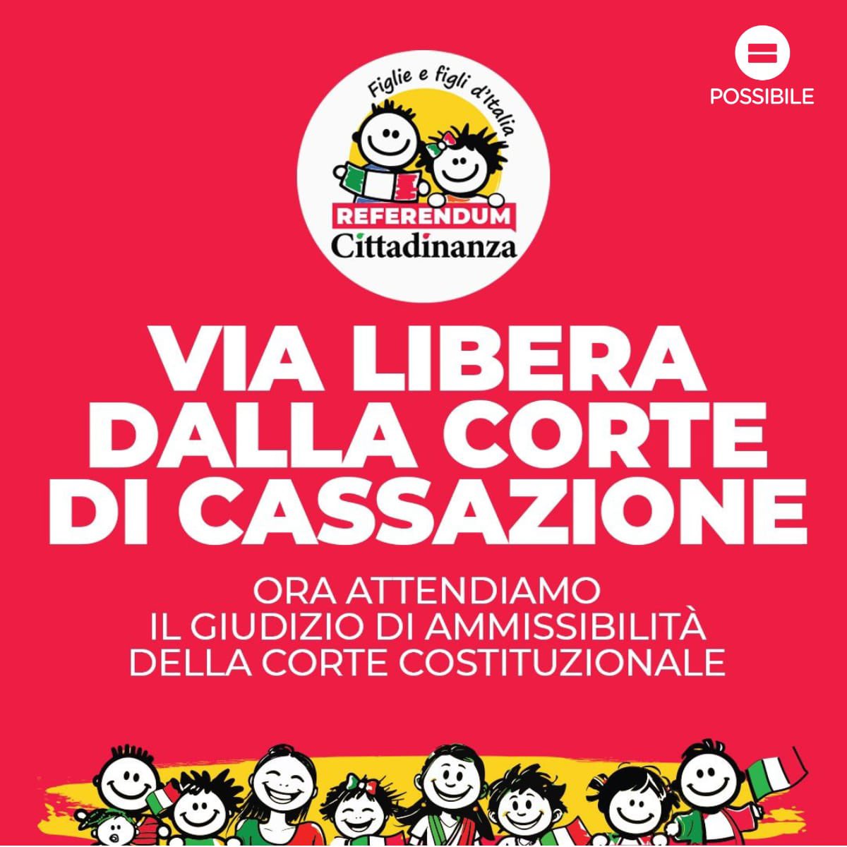 Passo dopo passo verso il #ReferendumCittadinanza 

Oggi la Corte di Cassazione ha dato il via libera al nostro Referendum convalidando le firme raccolte.