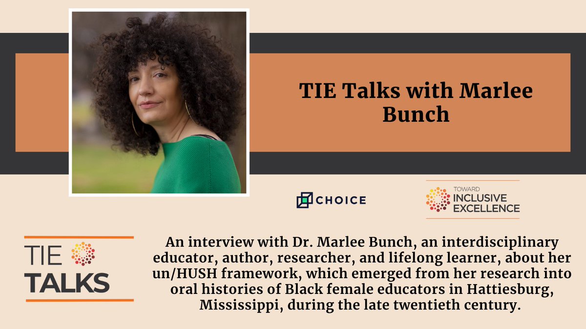 Choice_Reviews's tweet photo. Now on #TIEBlog Explore culturally responsive teaching and her forthcoming titles, “Unlearning the Hush” and “Leveraging AI for Human-Centered Learning”, with Dr. Marlee Bunch in our #TIETalks interview https://t.co/fQOIyP5Oyz #Education #CulturallyResponsiveTeaching #Equity https://t.co/smJQNNHhFu