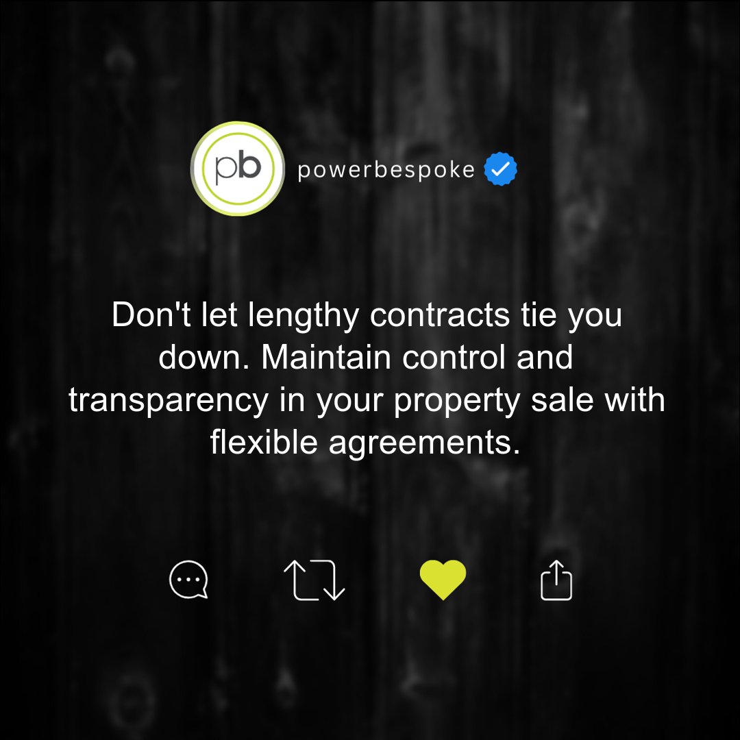 powerbespoke's tweet photo. Don't let lengthy contracts tie you down. Maintain control and transparency in your property sale with flexible agreements. #HomeSelling #RealEstate #powerbespoke Full Blog Here: https://t.co/3L5Enb6LzH https://t.co/5QTea1geex