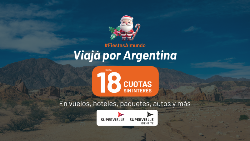 almundo_ar's tweet photo. 🇦🇷 Hasta 18 cuotas sin interés para que viajes por Argentina con Supervielle Identité y Supervielle

🔗https://t.co/UwIVNOj6vP

#FiestasAlmundo https://t.co/F94P9to4EA