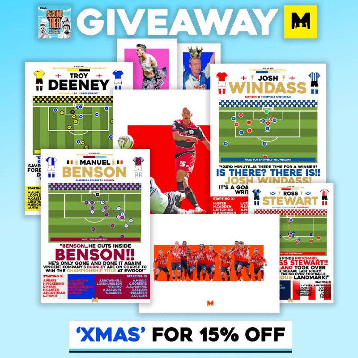 secondtierpod's tweet photo. 🎉 XMAS PRINT GIVEAWAY! 

🗣️We've partnered with @MezzalaDesigns to giveaway ANY THREE of their EFL Championship Prints on their site, the Perfect Xmas Gift🎄🎁

To enter: 

🔄RT this post 
➡️Follow @secondtierpod &amp; @MezzalaDesigns 
🏷️Tag a Friend 

Giveaway Ends 15th December 📅 https://t.co/US2Y0HNs9J