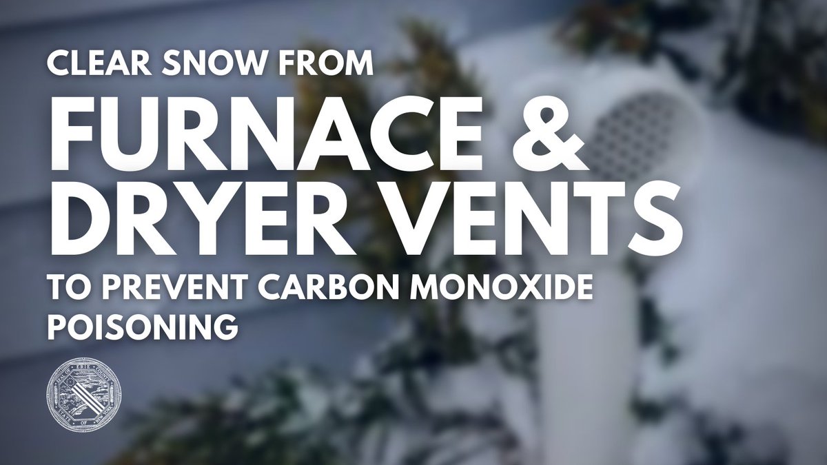 While it's still light out today, take a look at your furnace and dryer vents and clear them if needed. 

Even if you do not live in an area that received significant accumulation, you should still check your vents to be sure they haven't been blocked by blowing snow or ice.