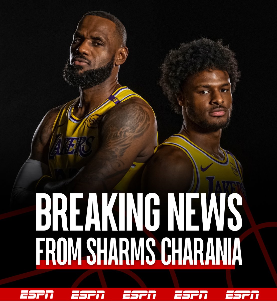BREAKING: The Los Angeles Lakers are reportedly trading four-time MVP LeBron James, as well as Bronny James, to the Golden State Warriors for Andrew Wiggins, Kyle Anderson, and a record-breaking nine first-round picks, sources tell ESPN.