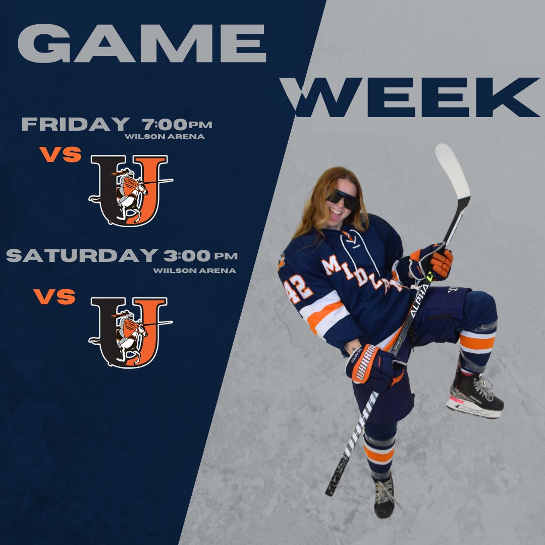 Midland_WHKY's tweet photo. 🚨UPCOMING GAMES🚨

Your Warriors are on the ROAD this weekend as we take on the Jimmies🤟🏻

🆚 University of Jamestown
📍Wilson Arena
⏰ Friday 7:00pm &amp; Saturday 3:00pm

🔗 https://t.co/hYlVFqte3l

#newheights #warriors https://t.co/DBBKPip69t