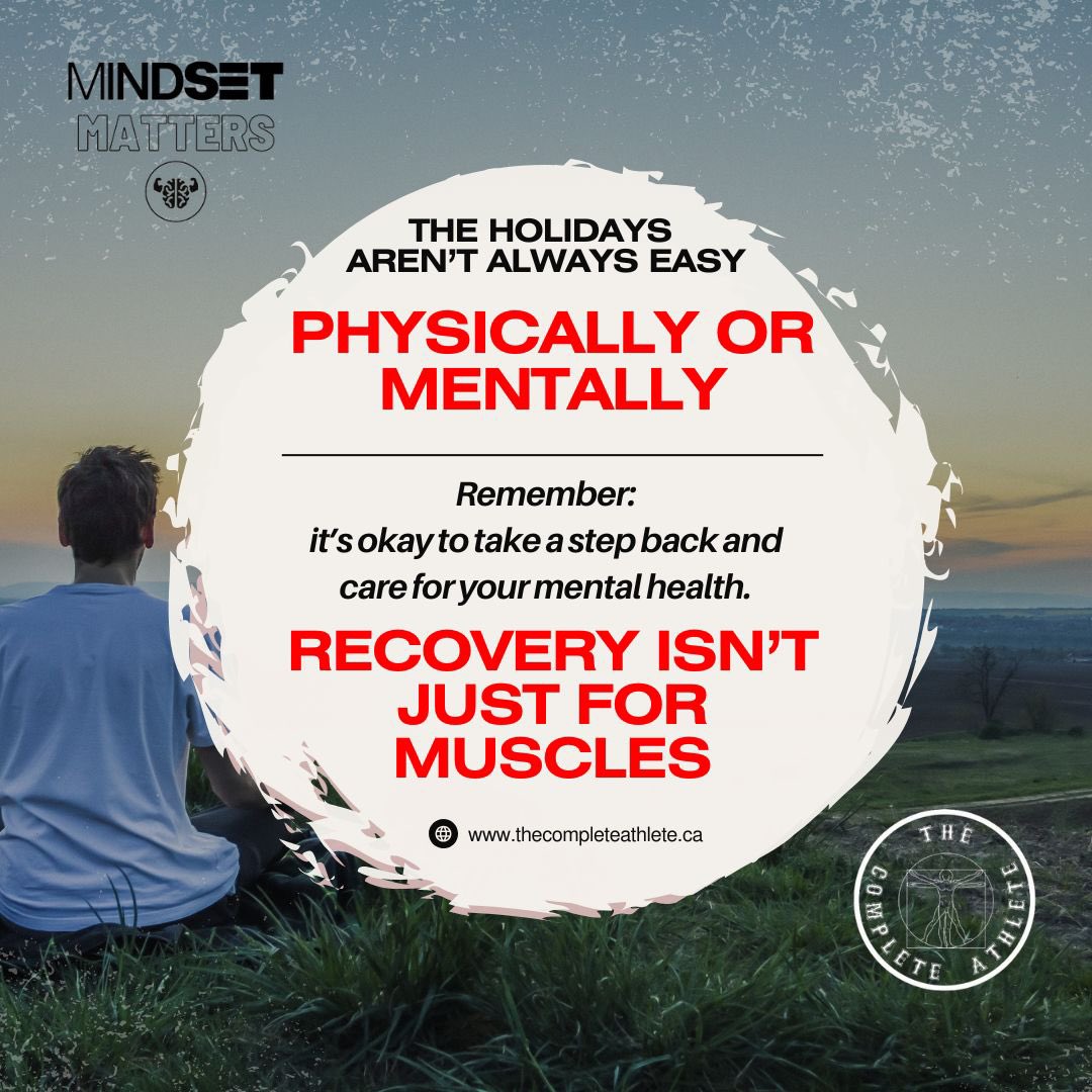 Hey team!
The holidays aren’t always easy, physically or mentally.  
A quick reminder:
It’s normal to feel however you feel.  
It’s 100% okay &amp; a sign of strength to take a step back, reset &amp; care for your mental health. 
“Recovery isn’t just for muscles.”
Crush your day! 💪🧠