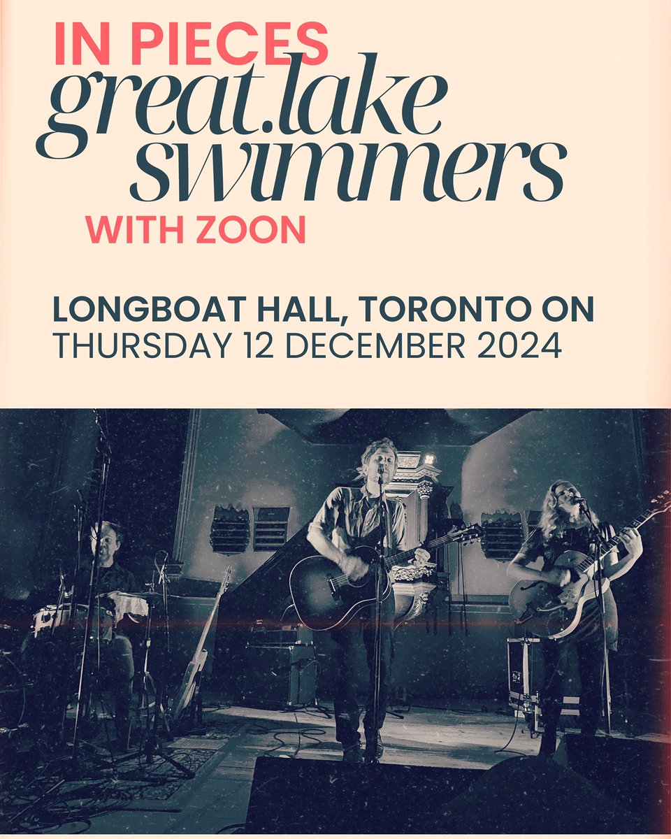 Great Lake Swimmers (@greatlakeswim) on Twitter photo Tonight: Great Lake Swimmers are in Toronto at Longboat Hall with special guest <a href="/zoongideewin/">Zoongide’ewin</a>. Today & tomorrow are our last shows of 2024 before we go into hibernation mode so we hope to see you there :)
Last few tickets at greatlakeswimmers.com/shows Tonight: Great Lake Swimmers are in Toronto at Longboat Hall with special guest <a href="/zoongideewin/">Zoongide’ewin</a>. Today & tomorrow are our last shows of 2024 before we go into hibernation mode so we hope to see you there :)
Last few tickets at greatlakeswimmers.com/shows