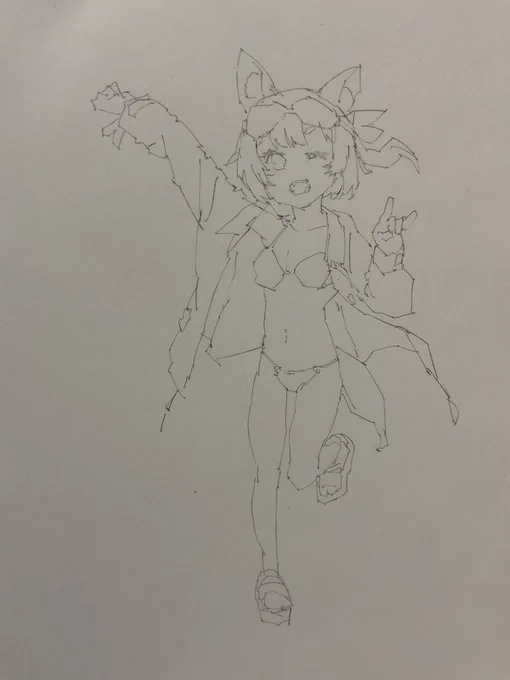 5分模写(寝ろ・・・ 