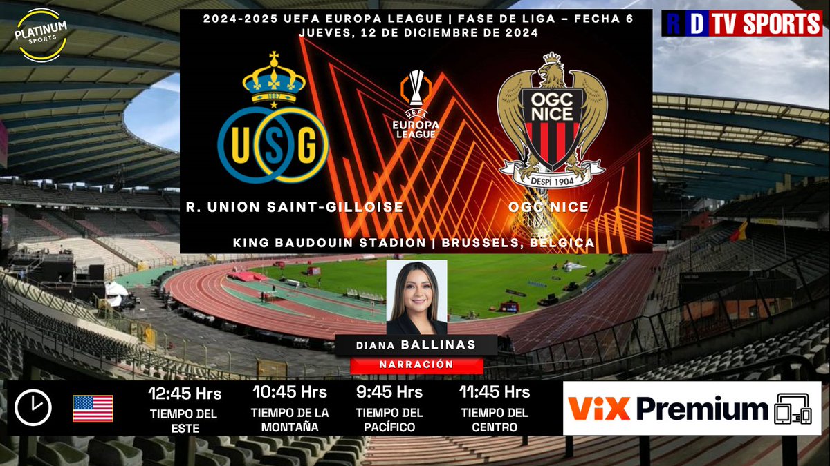 ramonovic09's tweet photo. #UEL 2024-2025 #FaseDeLiga #Fecha6 | ๐ง๐ช #UnionStGilloise ๐ #Nice ๐ซ๐ท
๐๏ธ Hoy
๐บ๐ธ โฐ 12:45 Hrs ET, 9:45 Hrs PT
๐ฑ๐ป @VIX Premium
๐ค @DBallinas
๐คณ๐ผ #UELEnViX #USGOGCN https://t.co/yoXntVKo3E