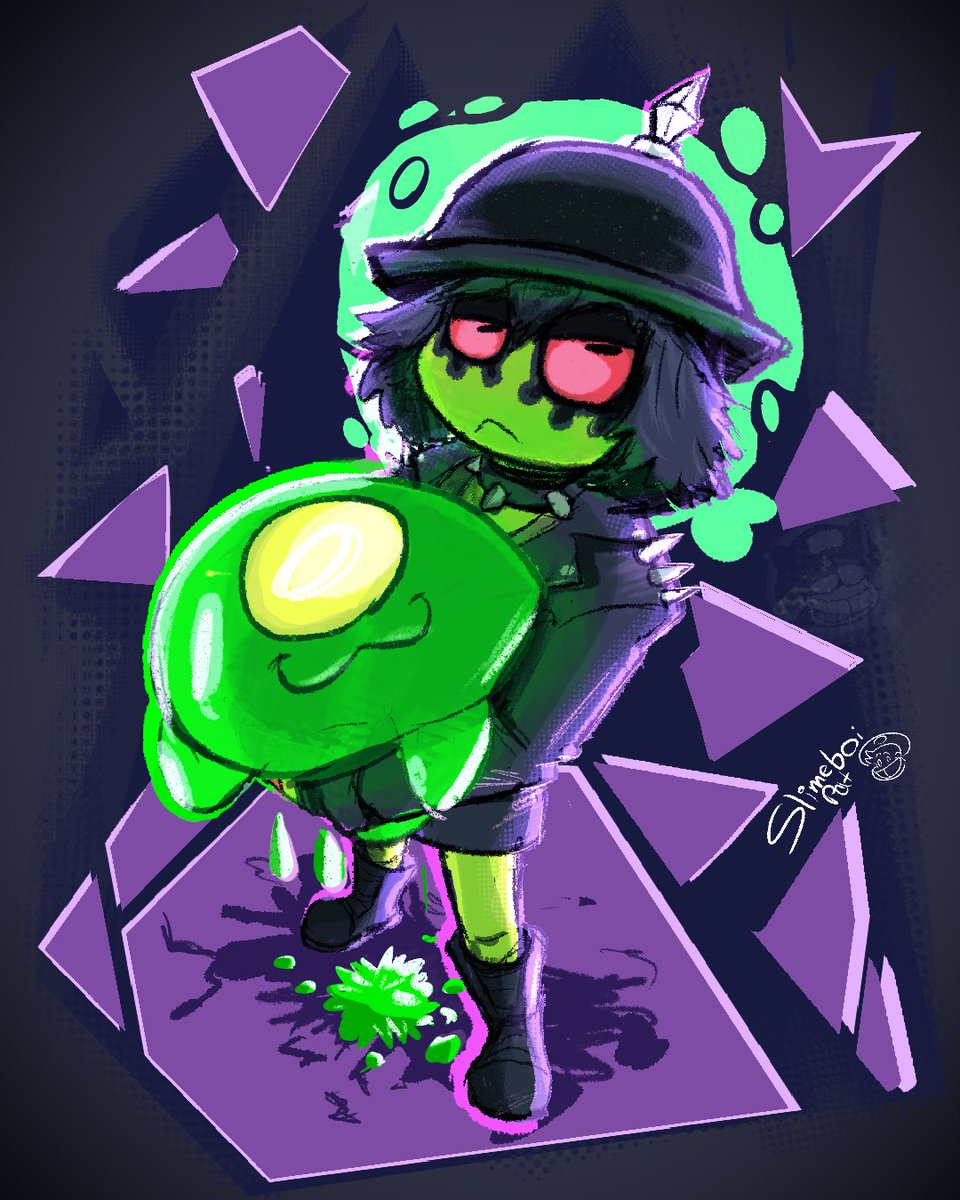 Slimeboi_Pat's tweet image. Merry Christmas to a @onegrumpylumpy.bsky.social
Featuring Mildew and… Mildew?!
I found it cute that my green slime shared the same name as their green frog.
I love their stuff and you will too GO NOW!