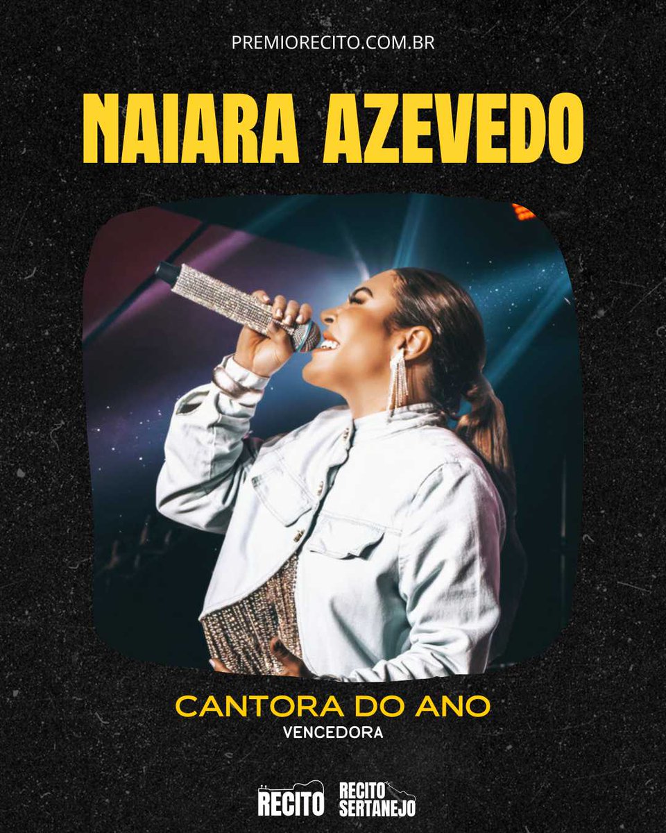 PremioRecito's tweet photo. @Naiarazevedo é a Cantora do Ano no Prêmio Recito Sertanejo 2024!

Com uma voz marcante e carisma inconfundível, Naiara conquistou o público sertanejo. Parabéns pela conquista! 👏❤️
#PrêmioRecito #CantoraDoAno #NaiaraAzevedo #Sertanejo https://t.co/U0mncFuHhh