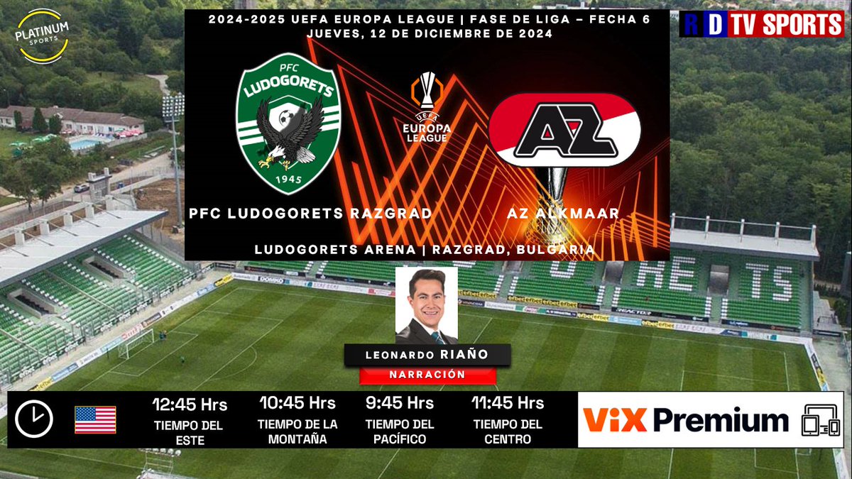 ramonovic09's tweet photo. #UEL 2024-2025 #FaseDeLiga #Fecha6 | ๐ง๐ฌ #Ludogorets ๐ #AZAlkmaar ๐ณ๐ฑ
๐๏ธ Hoy
๐บ๐ธ โฐ 12:45 Hrs ET, 9:45 Hrs PT
๐ฑ๐ป @VIX Premium
๐ค @TotalmenteLeo
๐คณ๐ผ #UELEnViX #LUDAZ https://t.co/W9eCZerAHs