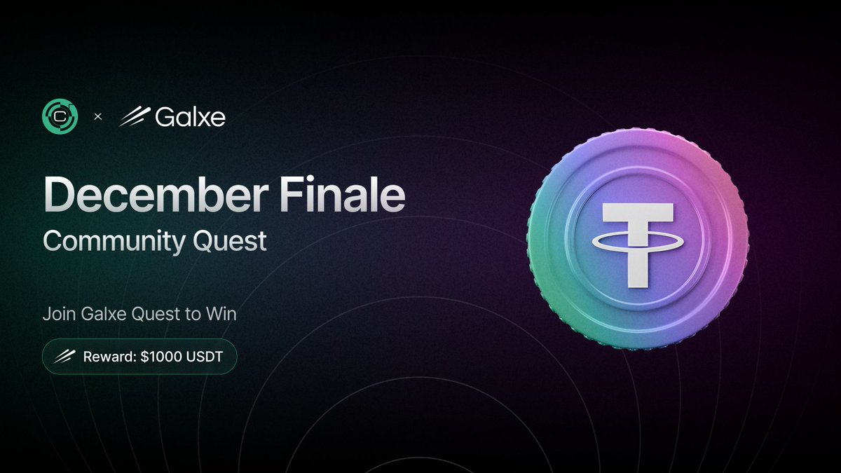 December Finale - Community Quest is now live on <a href="/Galxe/">Galxe</a> 🔥

Link to the <a href="/Galxe/">Galxe</a> quest: app.galxe.com/quest/Circular…

✅ Participate, complete the tasks, and stand a chance to win a share of $1,000 USDT.

📢 Be part of our journey! Team Circular is developing innovative blockchain