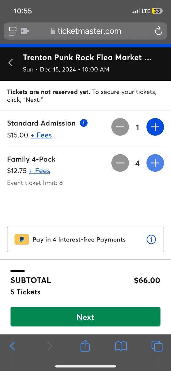 shellbycat's tweet image. good morning world just another day of @Ticketmaster getting away with actual highway robbery this is ridiculous. $33 in fees for $66 has me speechless