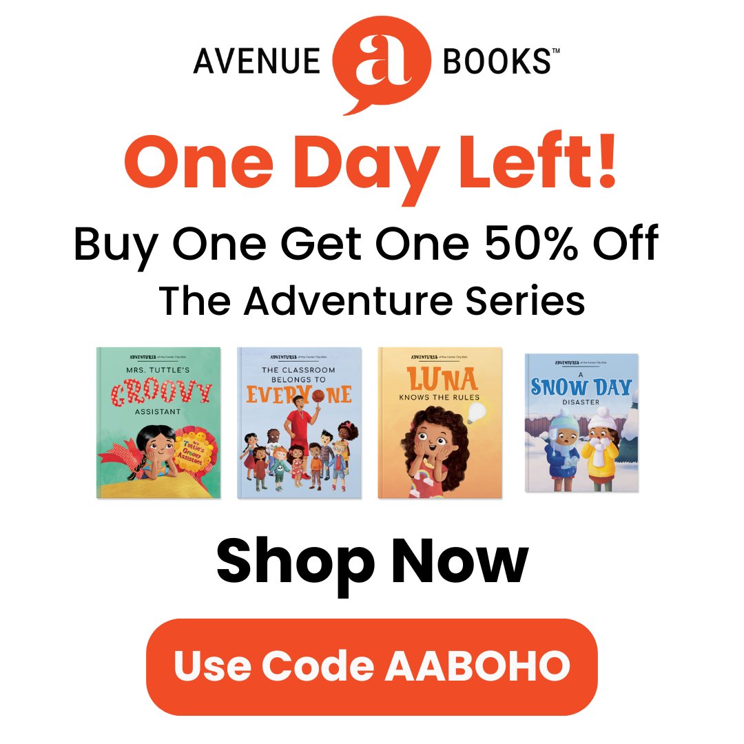 Today’s the last day to buy one Adventure Series book and get another for half off by using code AABOHO at checkout! 📚

Shop the series that helps students build literacy and SEL skills in the link below!
flyfivesel.org/shop/avenue-a-…