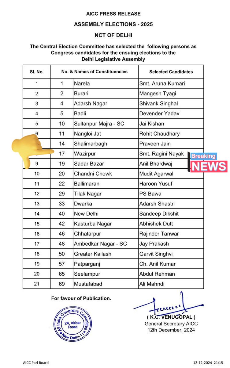 वजीरपुर से बहन <a href="/NayakRagini/">Dr. Ragini Nayak</a> जी की प्रचंड बहुमत से विजय पक्की है. 
#DelhiElections2025