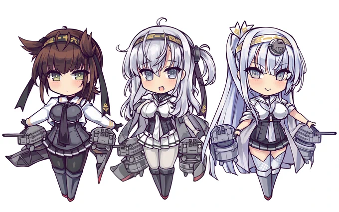 #今年も残りわずかなので今年一番伸びた絵を貼る 普段全然伸びないのにすごく好評だった涼月冬月初月。いずれは残りの姉妹も…。 