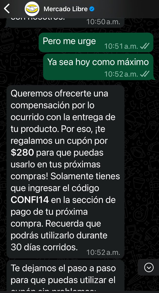 impresureste's tweet photo. @ML_Mexico pésima atención a sus clientes años comprando en la app y no pueden hacerse cargo de entregar sus productos, unos de mis productos tiene una demora por más de 10 días!!!! Y mi compra está en cancun en su cedís, me urge ya que es por mi salud, no me interés su cupón https://t.co/RYrvJIgk7o
