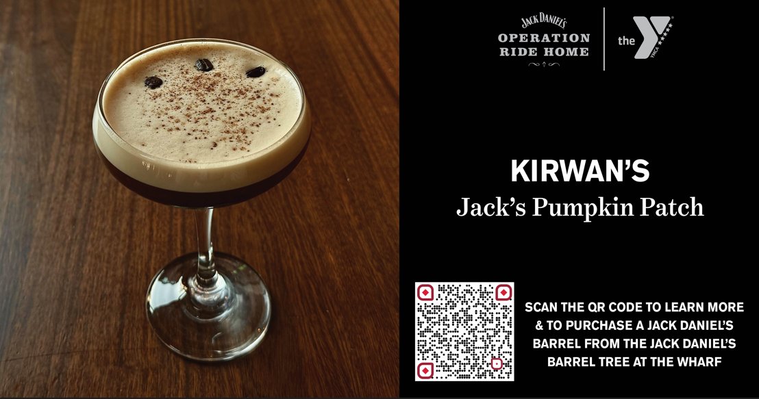 TheWharfDC's tweet photo. Sip on a Jack’s Pumpkin Patch from @kirwansthewharf benefitting #OperationRideHome, a program that brings junior military members home for the holidays. The cocktail features @JackDaniels_US, Kahlua, pumpkin syrup, and espresso.
https://t.co/44POi2FfgZ https://t.co/AaOdTCRXGP