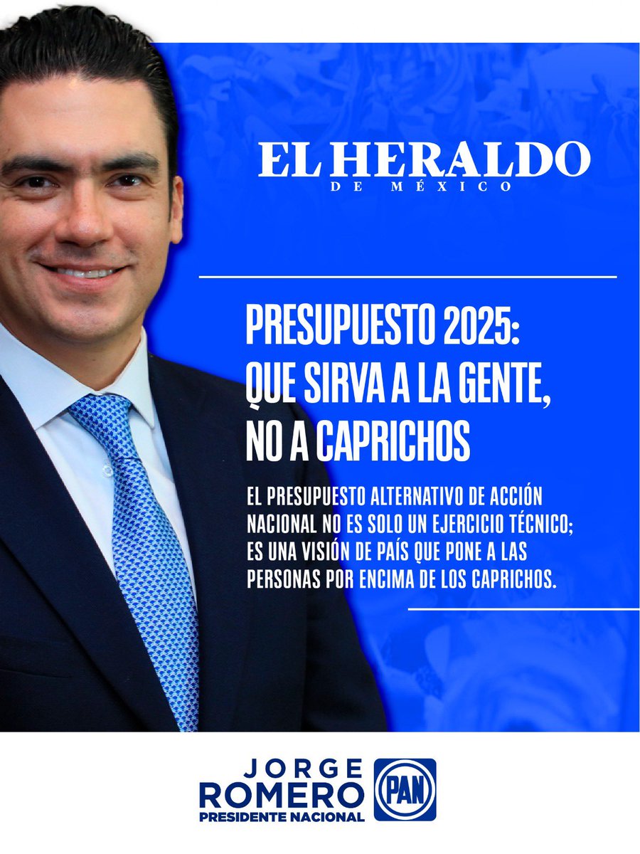 En <a href="/AccionNacional/">Acción Nacional</a>  presentamos un presupuesto alternativo que prioriza salud, educación, seguridad y economía, dejando atrás proyectos fallidos como Dos Bocas y el Tren Maya. Trabajamos por un México donde cada peso cuente y las familias vivan mejor.
#PresupuestoQueTeSirva