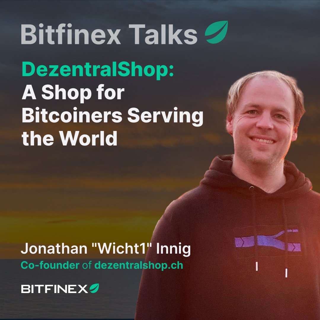 morphlin_com's tweet photo. Bitcoiners take note! @Wicht10, Co-Founder of @DezentralshopCH, a Swiss-based online #Bitcoin store, joins this week’s #BitfinexTalks.
Learn how Dezentralshop seeks to bring Bitcoiners together in Switzerland and the world!
🎧 Tune in here:
… https://t.co/ZIj7KImOZu