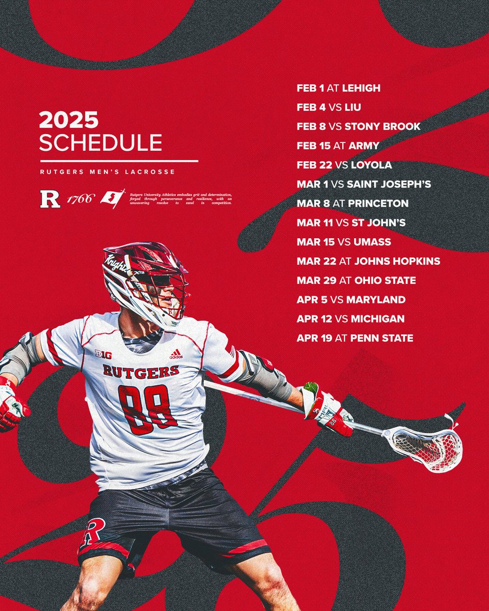The 2025 #RUMLax schedule is here! Can't wait to get things started in February 

📰: go.rutgers.edu/qino7hy5

📅: go.rutgers.edu/8j9h04rs