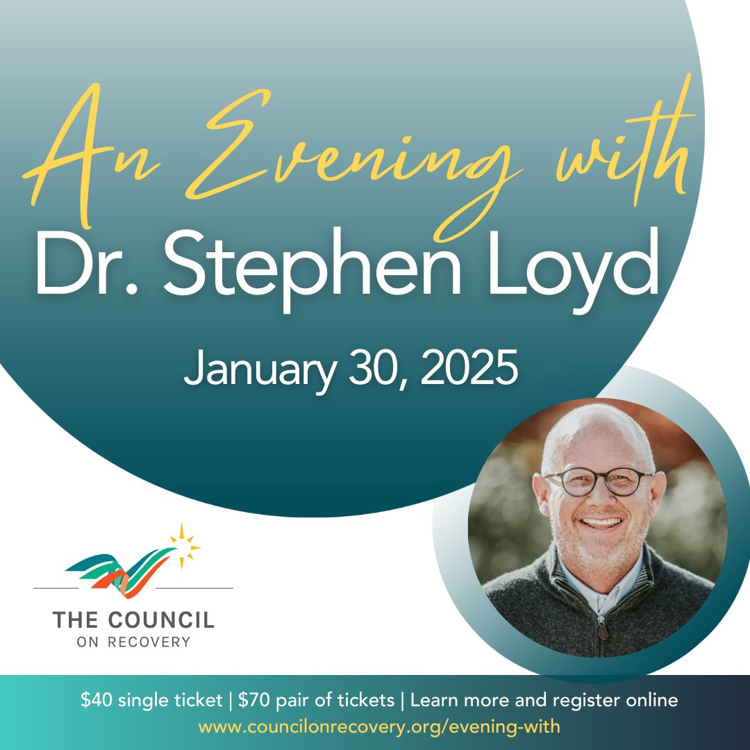 Join us on January 30th, 2025, for an Evening with Dr. Stephen Loyd, a leading voice in the fight against the opioid crisis. His personal journey and professional expertise promise to inspire and educate. Secure your tickets today: councilonrecovery.org/evening-with