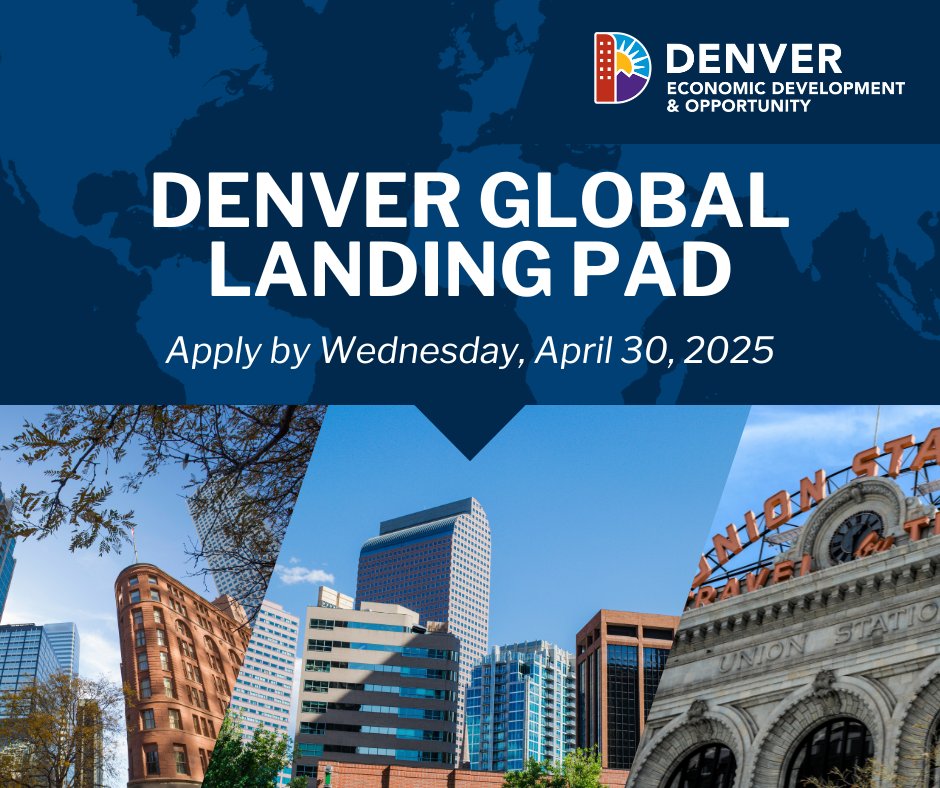 ✈️🌎 Land, grow, and thrive in Denver! We're now accepting applications for the Denver Global Landing Pad, a unique business acceleration program for international scaling companies.

Seamlessly land in the U.S. market and apply by April 30, 2025, at bit.ly/DenverGLP