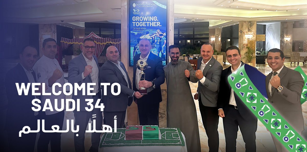 فخرنا كبير بتنظيم كأس العالم 2034 في المملكة! معًا ننمو، وترشح السعودية 2034 يُثبت قوتنا وإصرارنا.

We take great pride in hosting the 2034 World Cup in the Kingdom! Together, we grow, and Saudi Arabia’s 2034 bid demonstrates our power and perseverance.

#معًا_ننمو #Saudi34