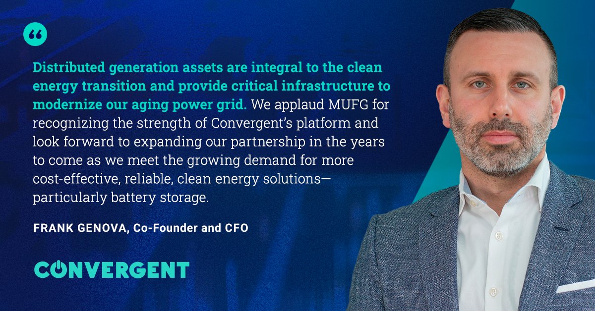 Mitsubishi UFJ Financial Group (MUFG) provides programmatic funding to support the current and future construction of our #DistributedGeneration portfolio. #EnergyStorage #CleanEnergyTransition

📢 Learn more about this milestone ➡️hubs.li/Q02_hDRf0