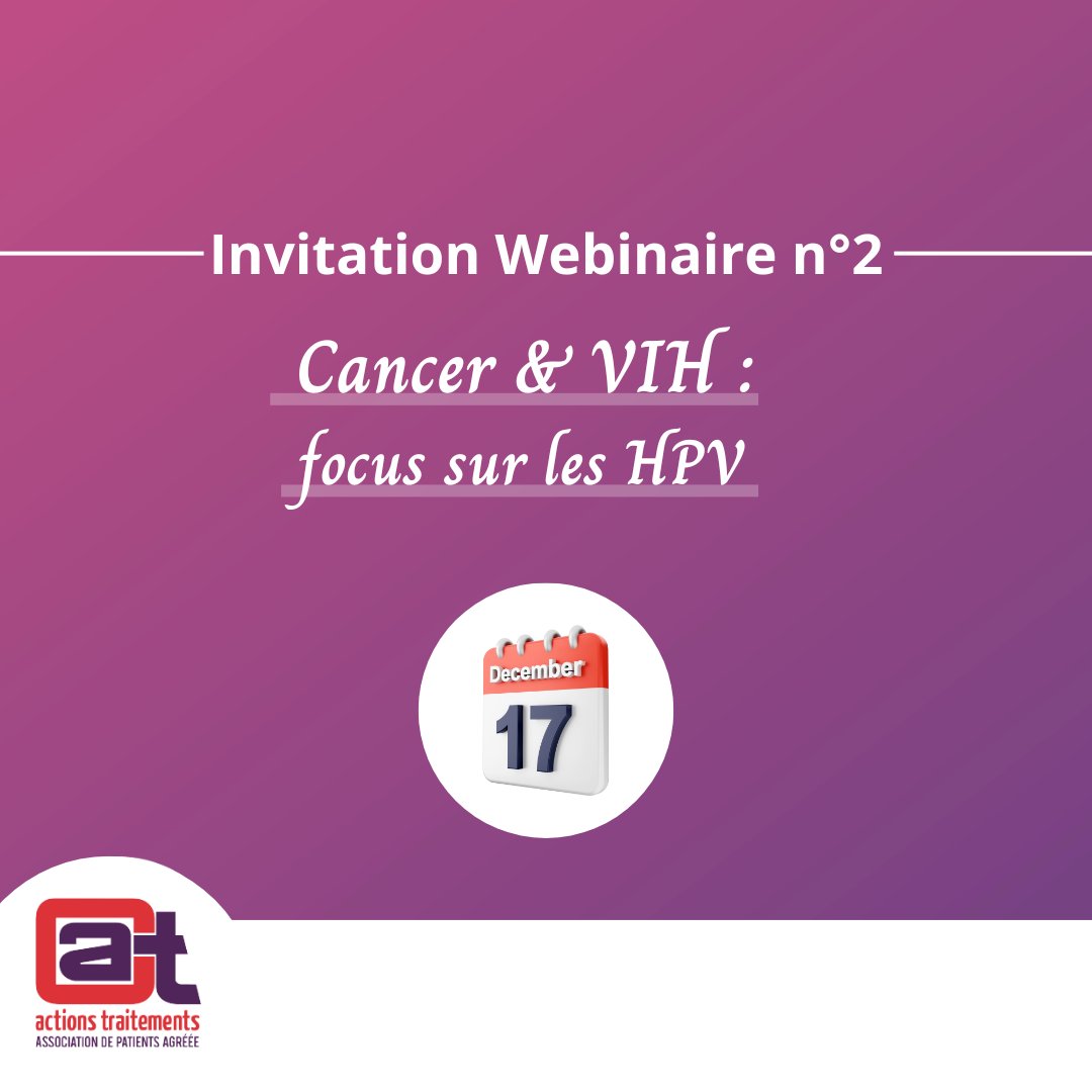 Association_AT's tweet photo. [J-5 WEBINAIRE]
Plus qu’une semaine pour vous inscrire à notre webinaire en ligne #Cancer &amp; #VIH : Vaccination et réduction des risques de cancer : focus HPV

📆Mardi 17 décembre de 18h30 à 20h30

Pour vous inscrire, cliquez sur le lien et cochez la date :
https://t.co/pLxyEiBYGu https://t.co/VVmdmWSva4