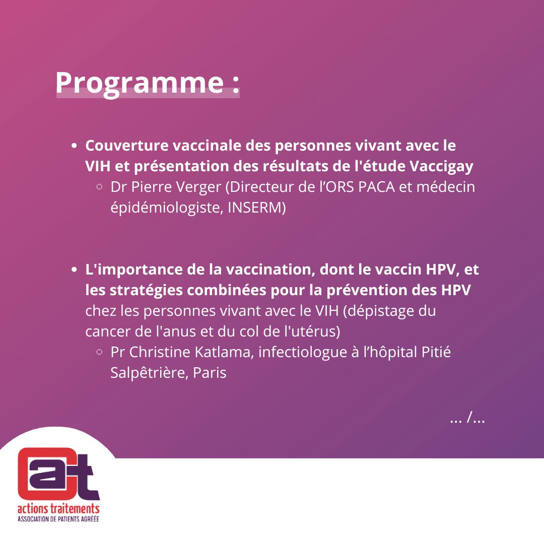 Association_AT's tweet photo. [J-5 WEBINAIRE]
Plus qu’une semaine pour vous inscrire à notre webinaire en ligne #Cancer &amp; #VIH : Vaccination et réduction des risques de cancer : focus HPV

📆Mardi 17 décembre de 18h30 à 20h30

Pour vous inscrire, cliquez sur le lien et cochez la date :
https://t.co/pLxyEiBYGu https://t.co/VVmdmWSva4