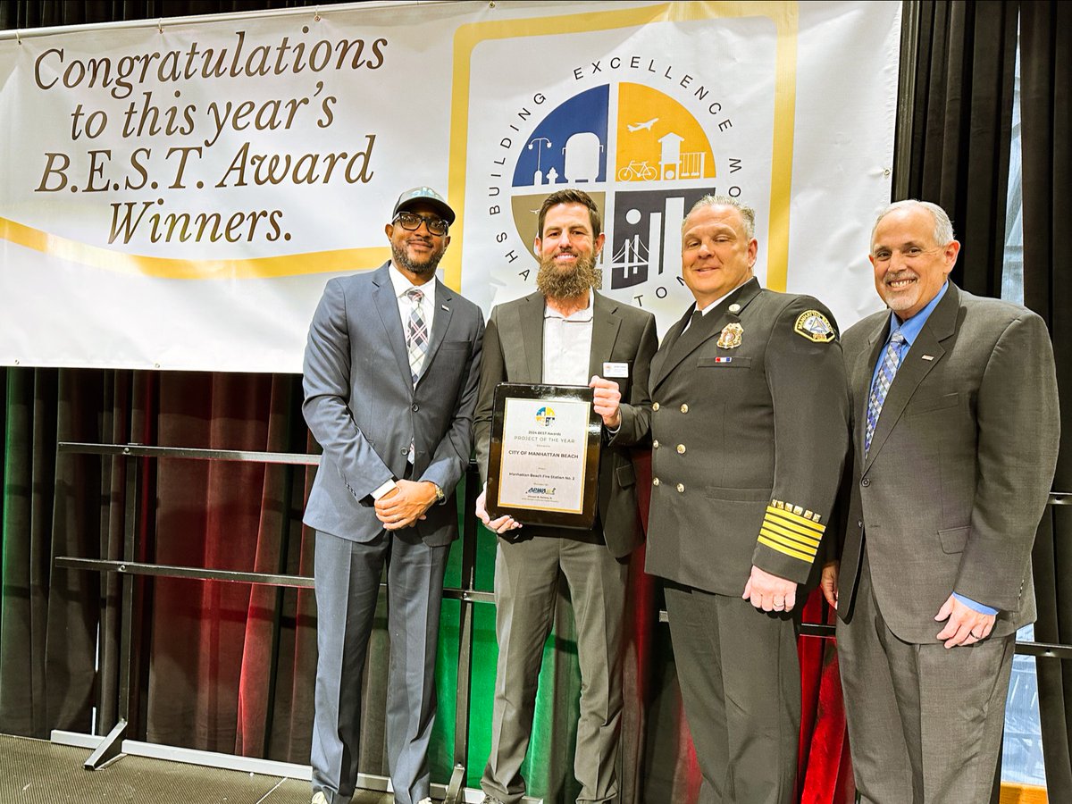 citymb's tweet photo. MB Fire Station No. 2 received an award from the APWA Southern California Chapter at yesterday's 25th Annual Awards Luncheon. Our project was recognized as a critical space that supports community services and enhances quality of life!
#ManhattanBeach #MBPublicWorks #MBFD https://t.co/USAG4g9FQq