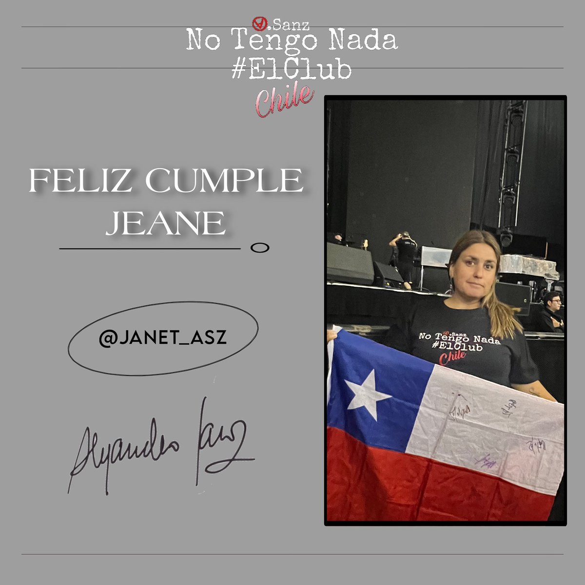 Feliz vida <a href="/javeasz/">jeannette Valenzuela ♠️🇨🇱❤</a> ✨
Que esta nueva vuelta al sol traiga para ti solo cosas buenas, amor, alegrías y mucho <a href="/alejandrosanz/">Alejandro Sanz</a> 

Eres una hermosa persona y una gran amiga, estamos felices de celebrar junto a ti un año más!! 

Te queremos! 
#HazQueSuceda 
#FelizCumpleJeane